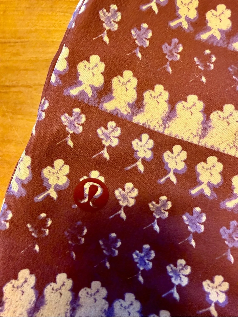 Men’s Lululemon Maroon Patterned Elastic-Waist swim trunks